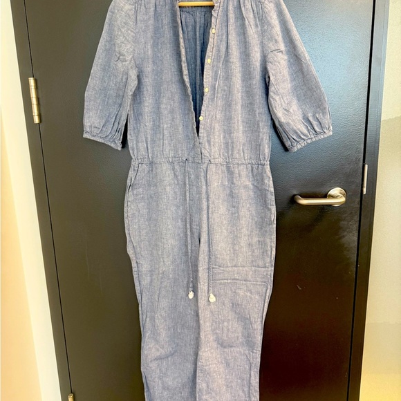 Trovata Birds of Paradise S Mint condition Chambray Blue Jumpsuit with wide leg - Picture 11 of 12